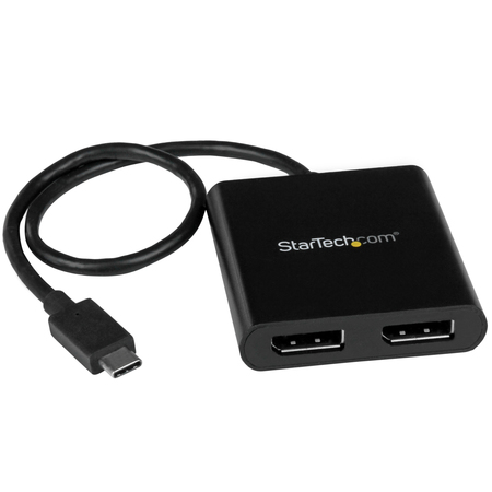 STARTECH.COM 2-Port USB-C to DisplayPort MST Hub - Dual 4K Video Splitter MSTCDP122DP